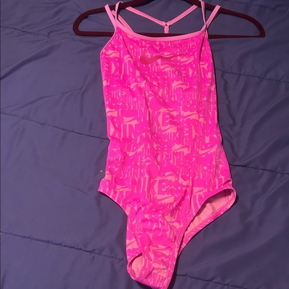 Nike Vivid Pink Logo Swimsuit